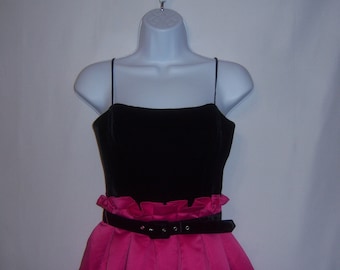 Vintage Betsey Johnson Black Velvet Hot Pink Silk Punk Short Party Dress 0  2 Extra Small XS Boho Grunge Y2K Paper Bag Style Skirt Gift - Etsy