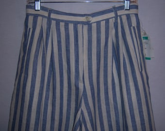 Vintage Breeches Lavender Mint Green Stripes Striped Cotton High Waist Bermuda Walking Shorts 10 12 Deadstock NWT NOS Harold Powell Harold/'s