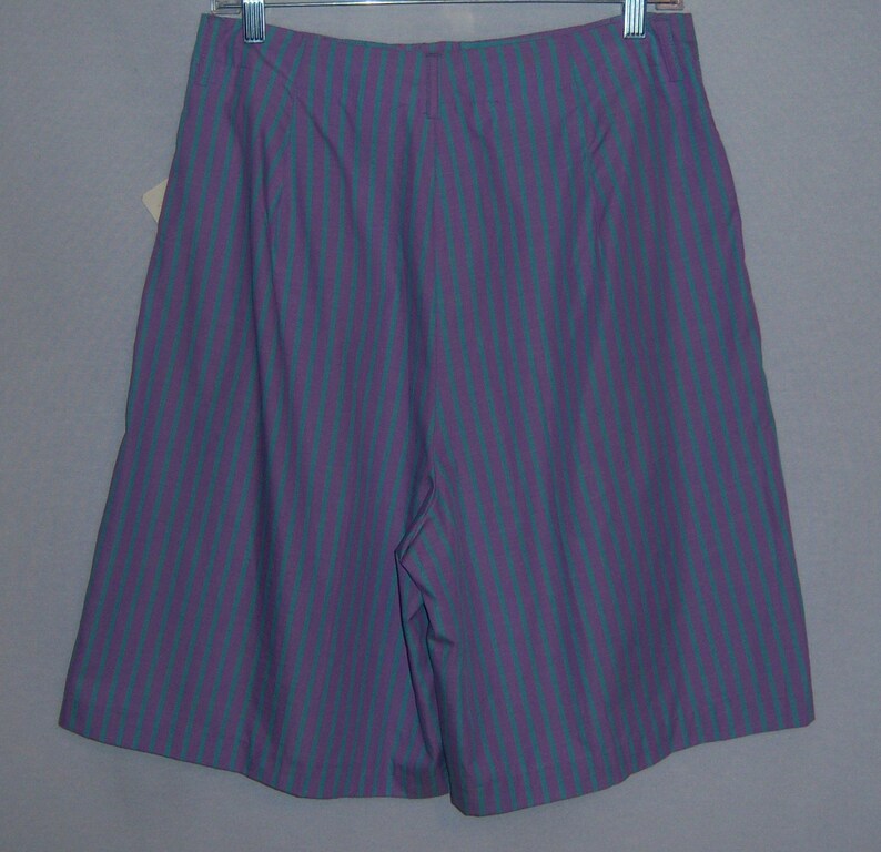 Vintage Breeches Lavender Mint Green Stripes Striped Cotton High Waist Bermuda Walking Shorts 10 12 Deadstock NWT NOS Harold Powell Harold/'s
