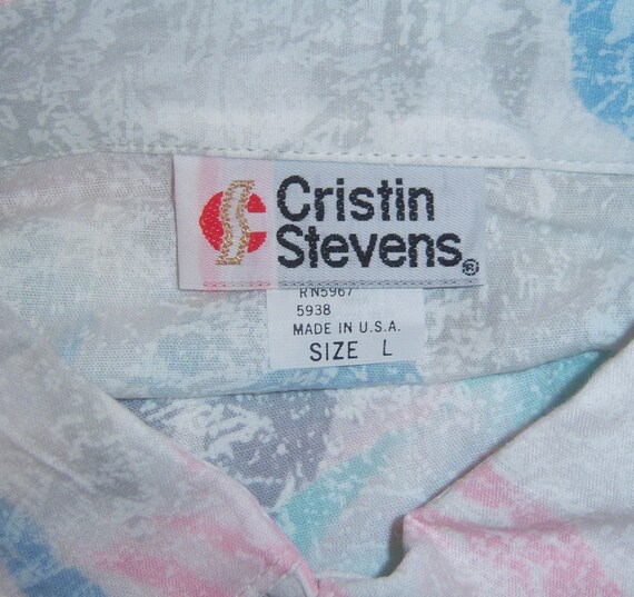 Vintage Cristin Stevens White Peach Mint Green Li… - image 4