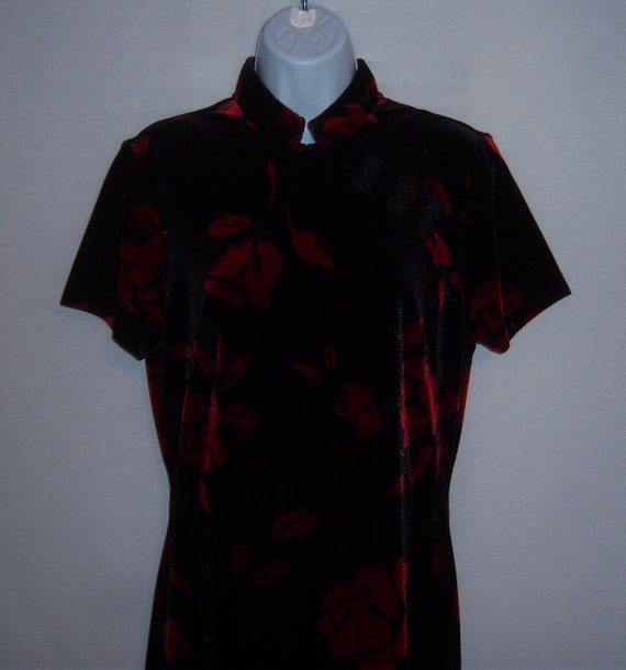 Vintage Lord and Taylor Asian Oriental Black Red … - image 1