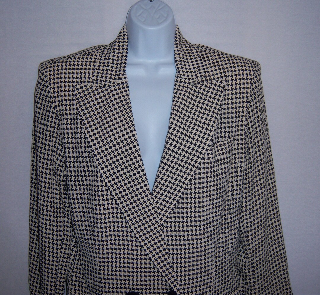 Vintage Laundry by Shelli Segal Black off White Houndstooth Etsy