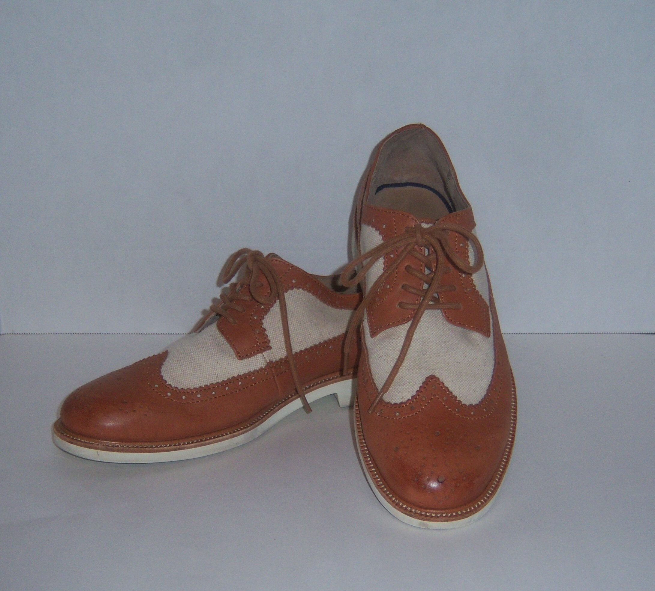 Vintage Polo Ralph Lauren Shoes Mens Size 10.5 D Brown Tan Oxford Derby Two Tone Vintage POLO RALPH LAUREN White & Brown Saddle Shoes | 11 1  main image 4