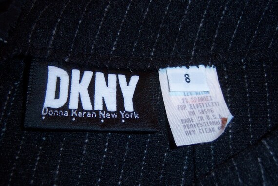 Vintage DKNY Donna Karan Dark Charcoal Grey Pinst… - image 4