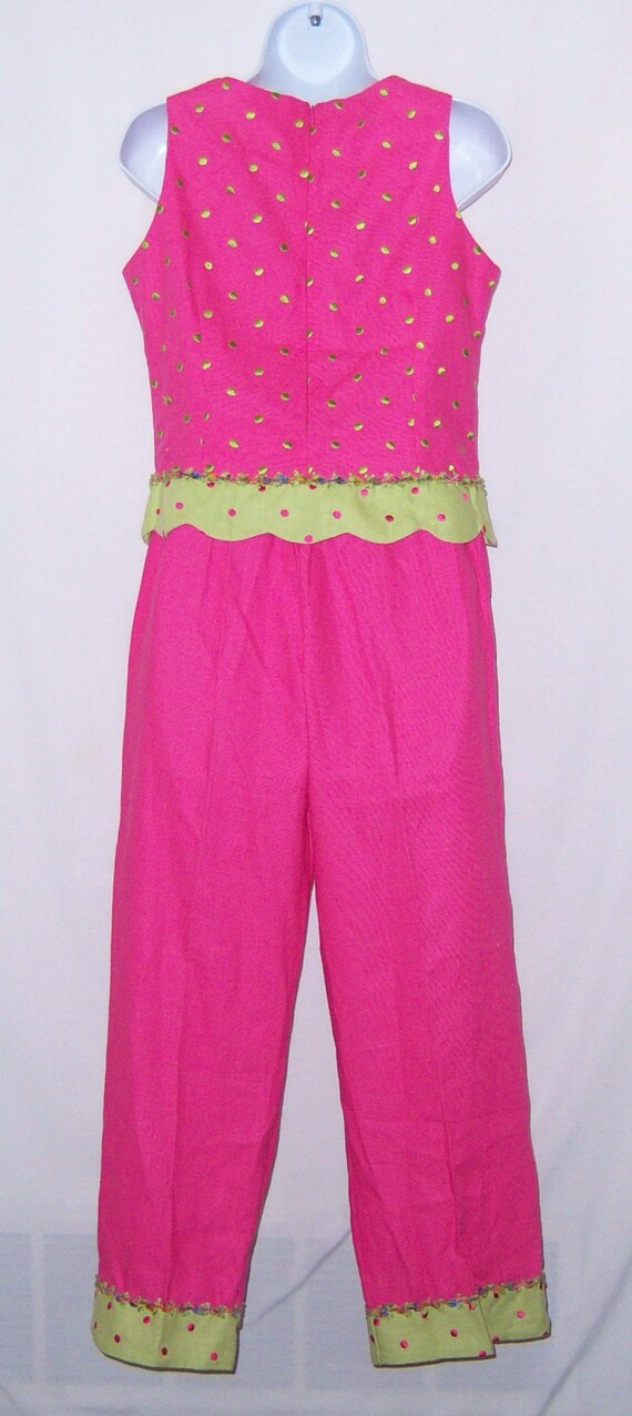 Vintage Taylor G. Hot Pink Lime Green Embroidered… - image 3