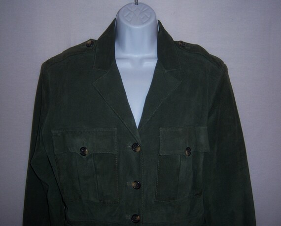 Vintage Banana Republic Dark Green Suede Safari St