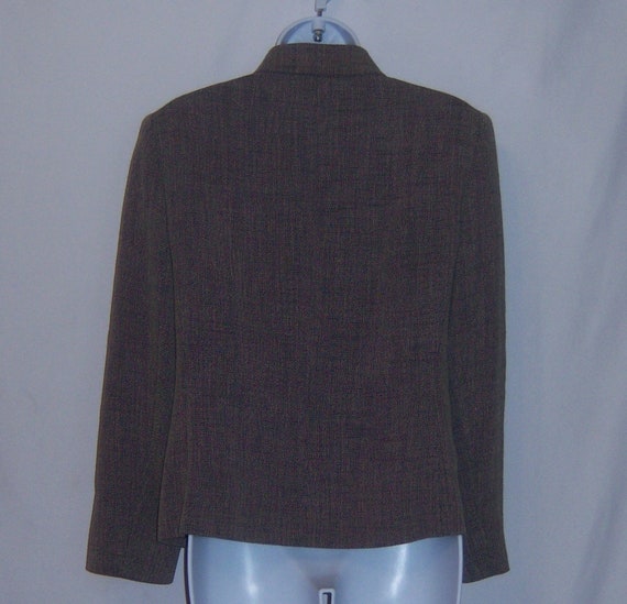 Vintage Dana Buchman Black Taupe Tweed Blazer Sui… - image 3