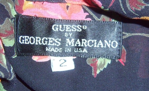 Vintage Guess by Georges Marciano Black Coral Ros… - image 4