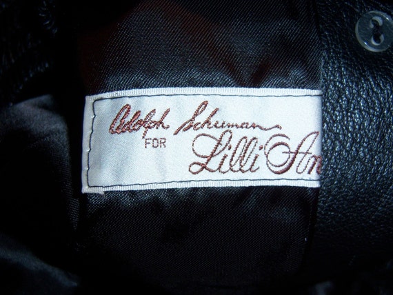 Vintage Lilli Ann Black Faux Fur Leather Coat Jac… - image 4