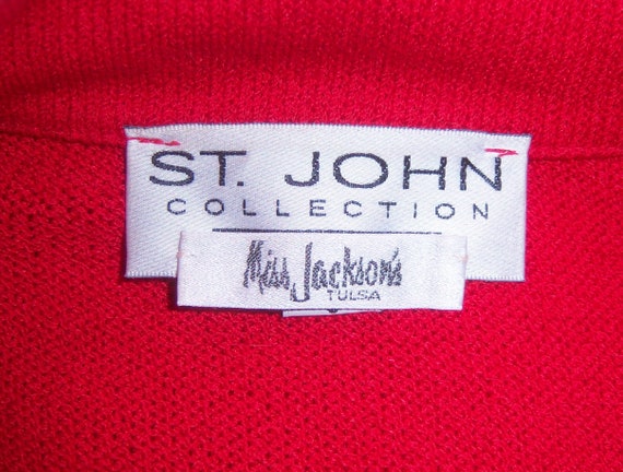 Vintage St. John Collection by Marie Gray Red Black Leather 