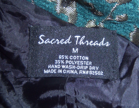 Vintage Sacred Threads Black Gold Green Multi Col… - image 4
