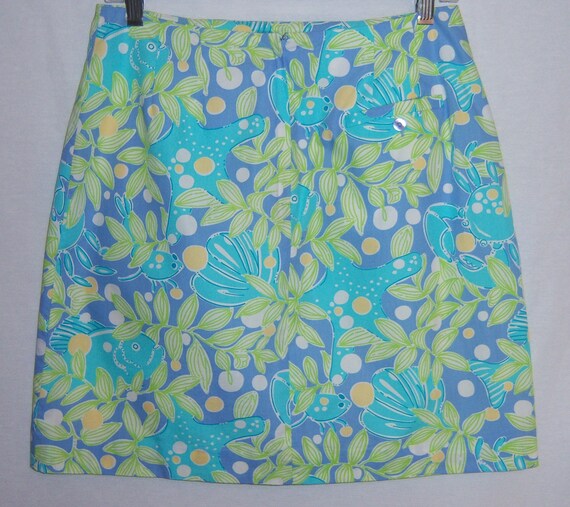 Vintage Lilly Pulitzer Sweet Blue Crabby Tropical… - image 3