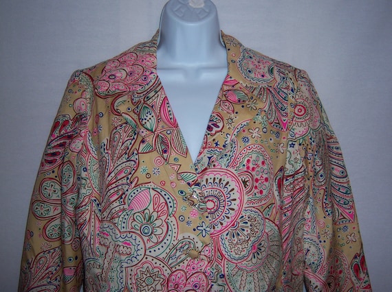 Vintage Woolf Brothers Tan Red Blue Pink Green Pa… - image 1