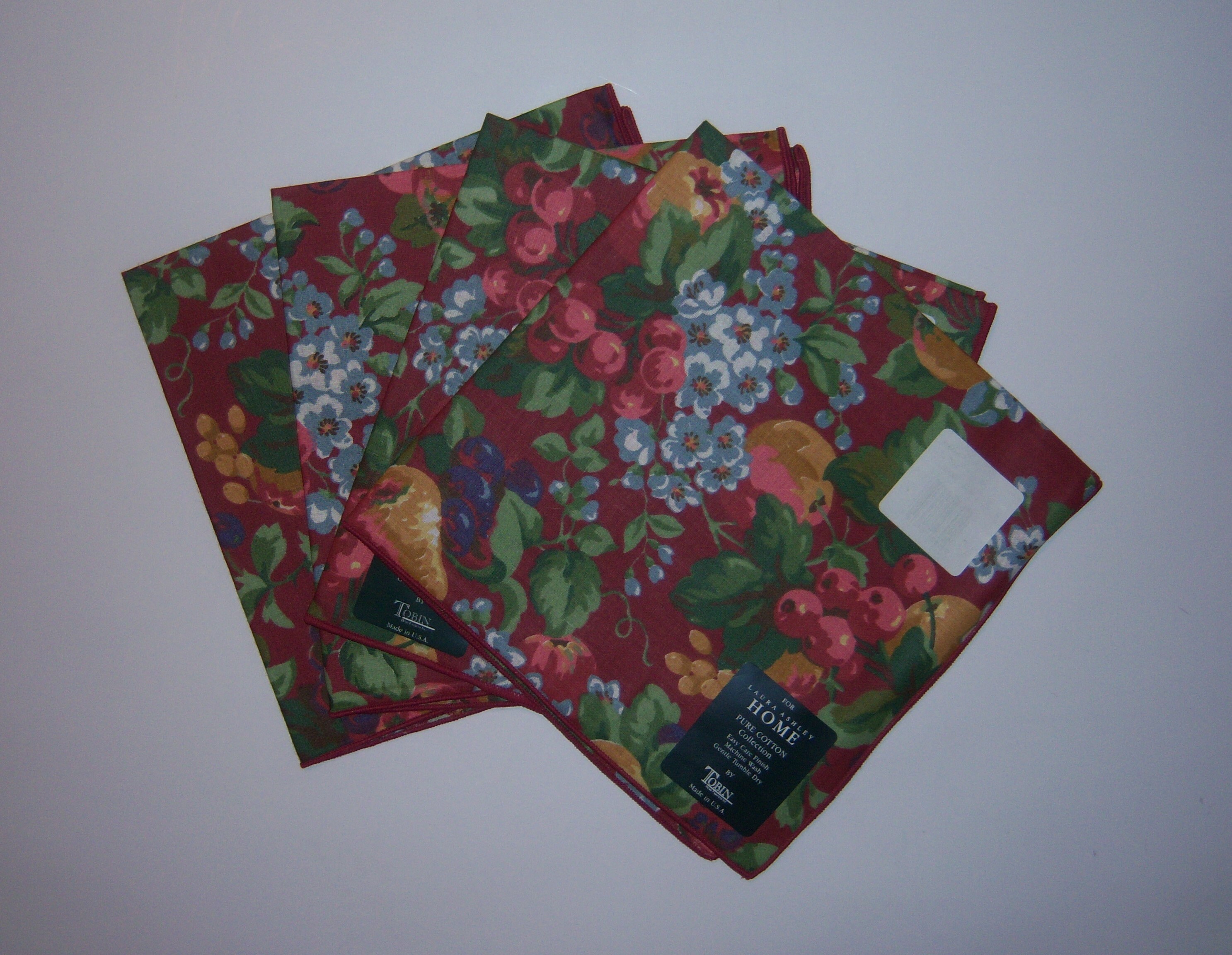 Vintage Laura Ashley Reubens Cloth Dinner Napkins Set of 4 Etsy