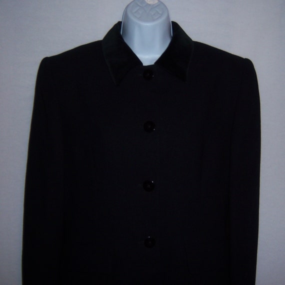 Vintage Lauren Ralph Lauren Black Wool Velvet Cre… - image 1