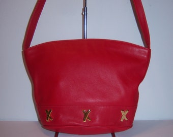 Vintage Paloma Picasso Rot Weiches Leder Umhängetasche Handtasche Crossbody Geschenk