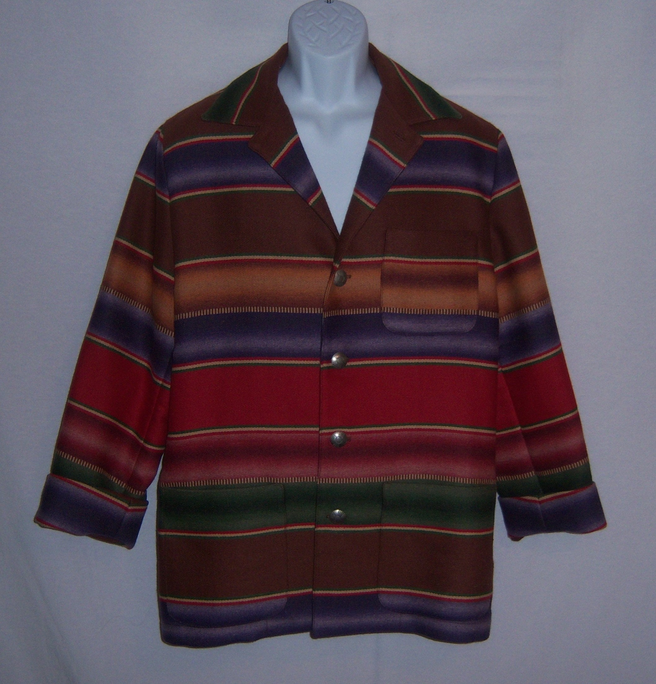 Vintage Polo Ralph Lauren Country Navajo Serape Brown Dark