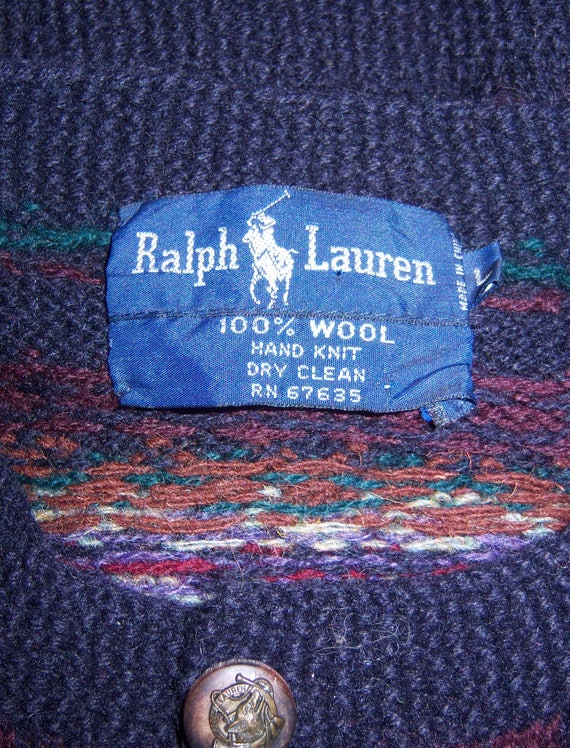 Vintage Polo Ralph Lauren Black Purple Brown Gree… - image 4