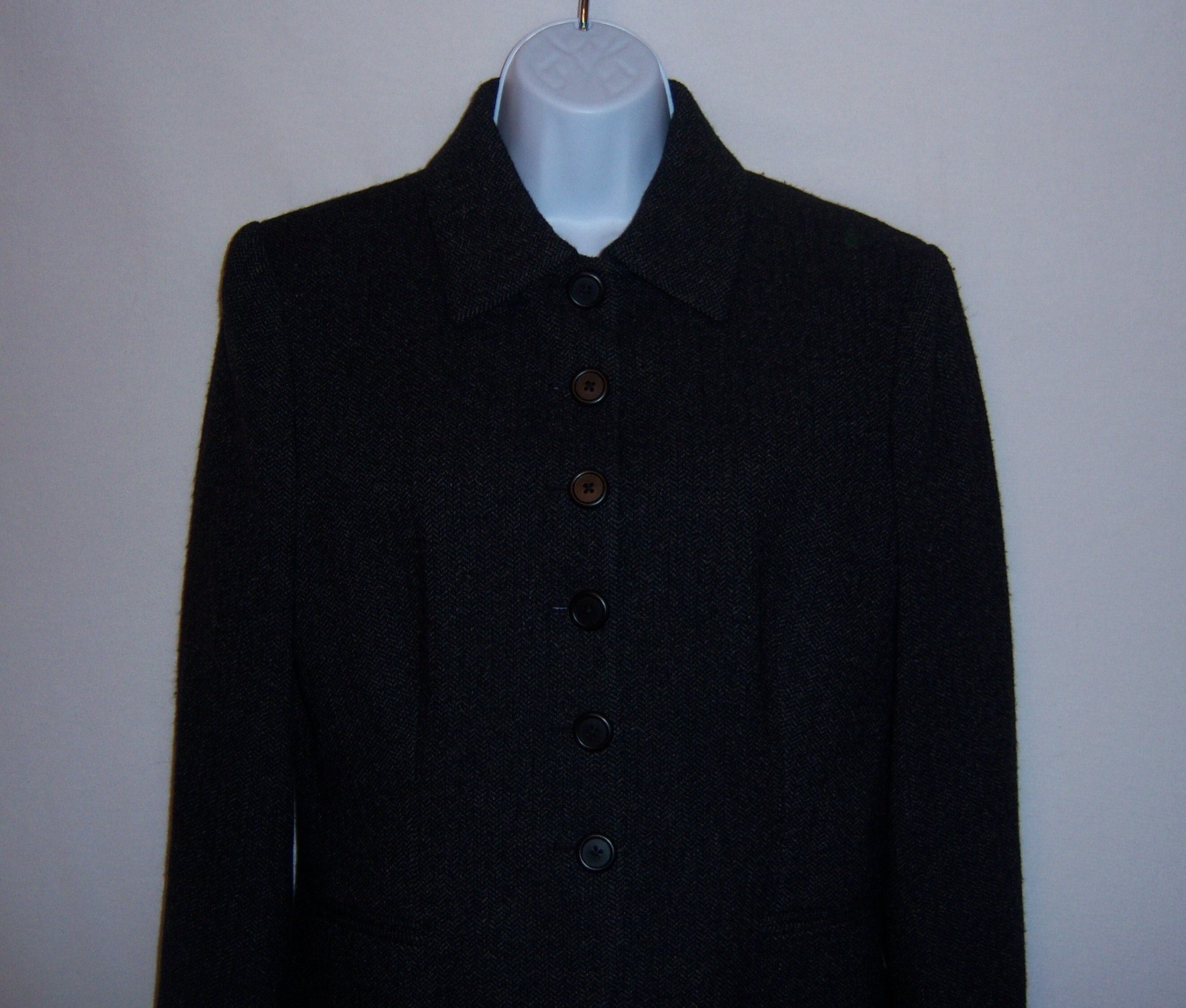 Vintage Ralph Lauren Black Label Dark Charcoal Grey Herringbone