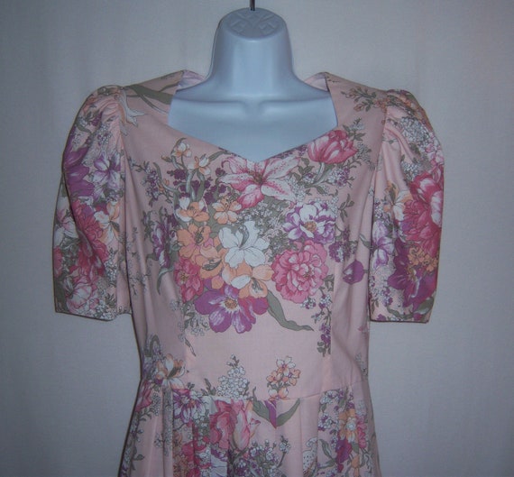 Vintage Lanz of Salzburg Pink Chintz Cabbage Rose… - image 1