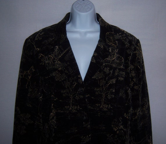 Vintage Marisa Christina Black Khaki Tan Toile Pri