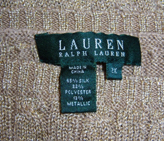 Vintage Lauren Ralph Lauren Gold Metallic Cable K… - image 4