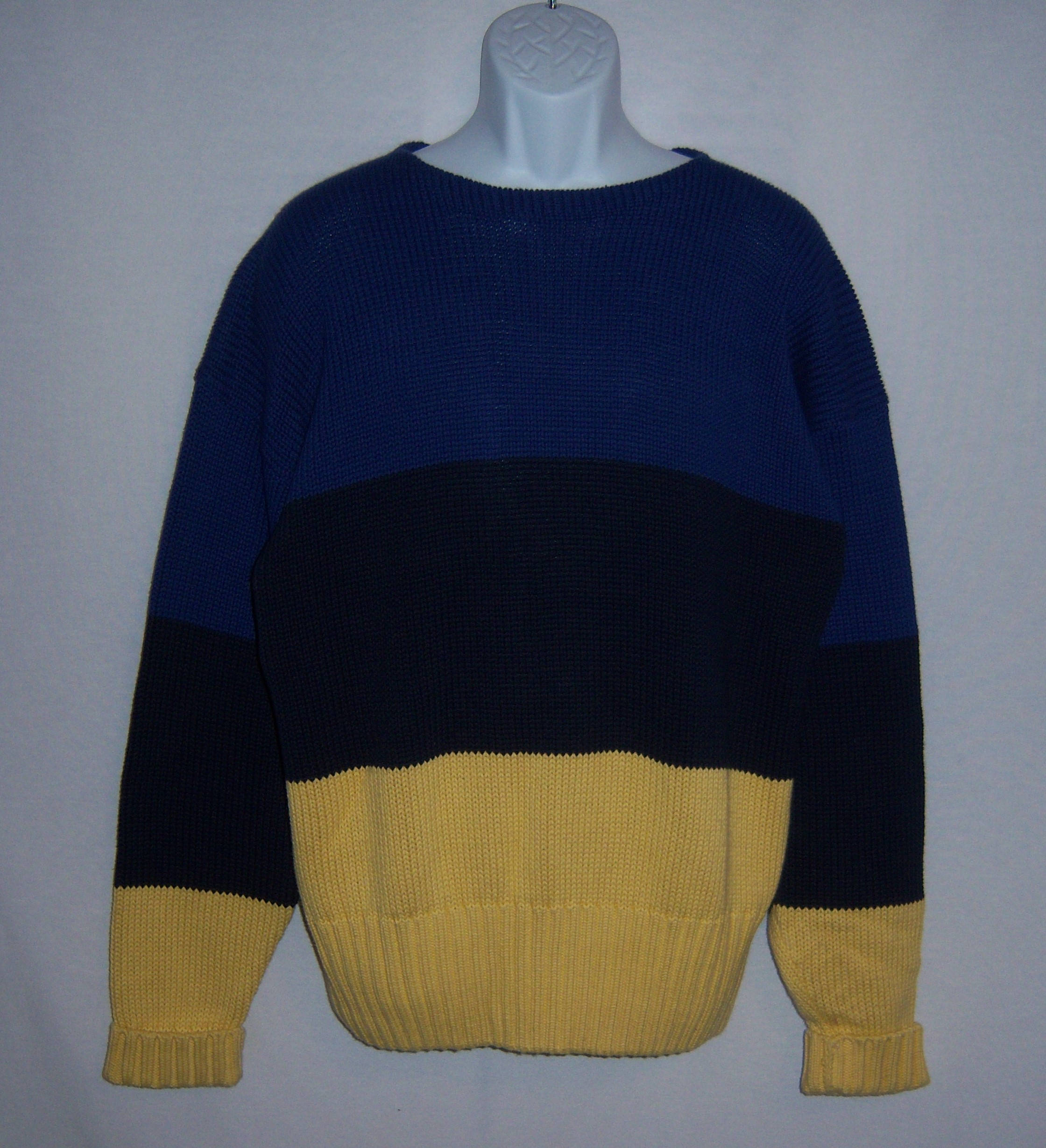 Vintage Polo Ralph Lauren Navy Blue Royal Blue Yellow Wide Vintage Polo Ralph Lauren Navy Blue Royal Blue Yellow Wide