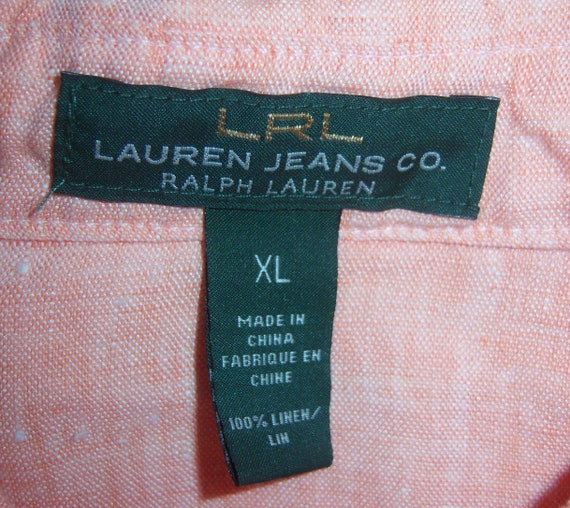Vintage Lauren Ralph Lauren Orange Sherbert Linen… - image 4