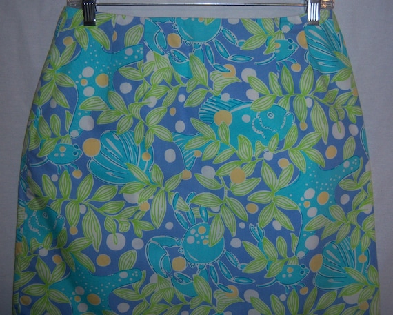 Vintage Lilly Pulitzer Sweet Blue Crabby Tropical… - image 1