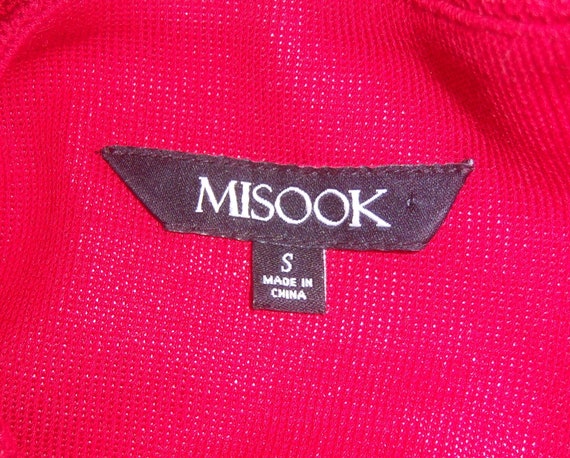 Misook Red Metallic Button Front Knit Cardigan Sw… - image 4
