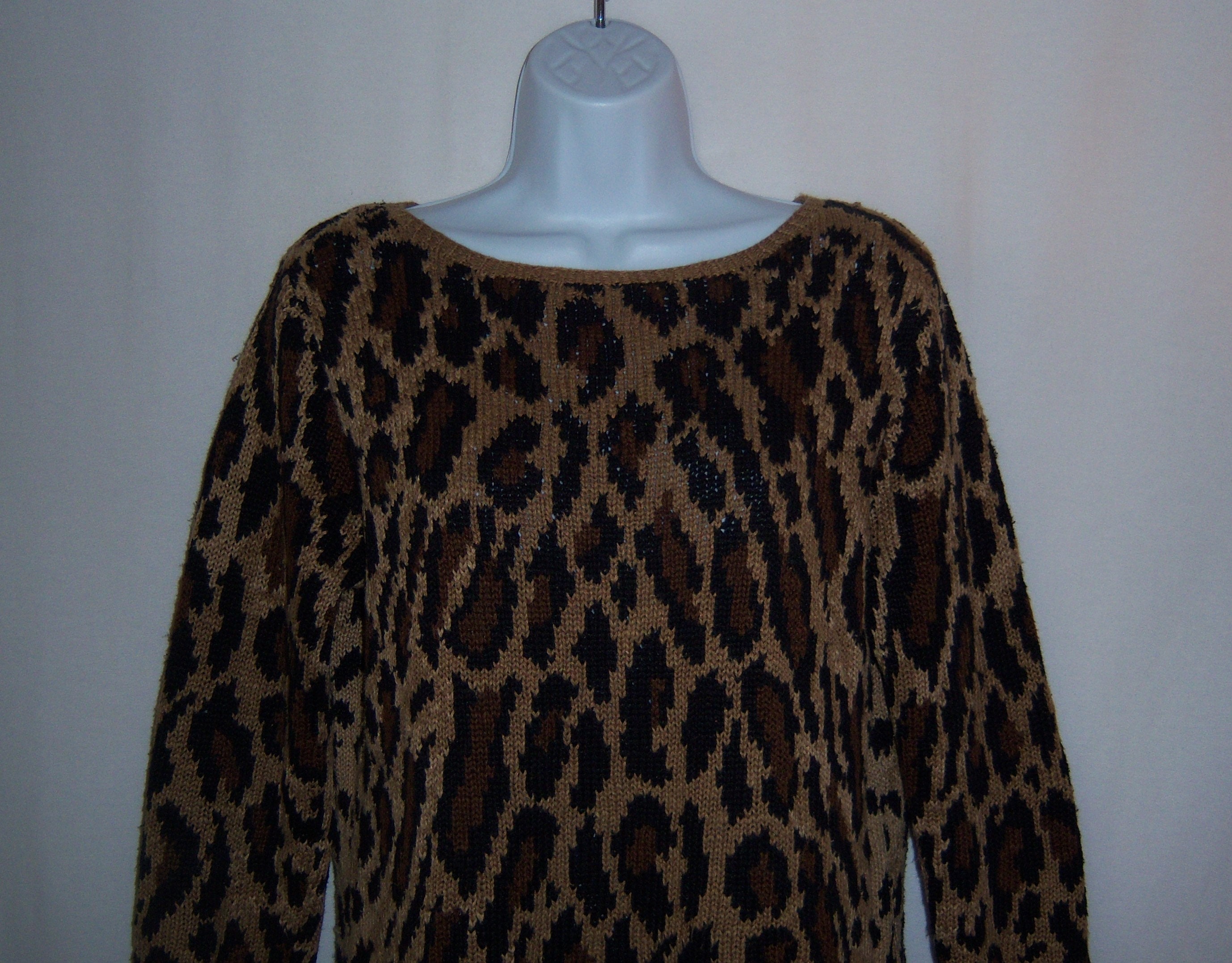 トップス 90s LAUREN Ralph Lauren leopard knit Vintage Lauren Ralph Lauren Leopard Print Pattern Cotton
