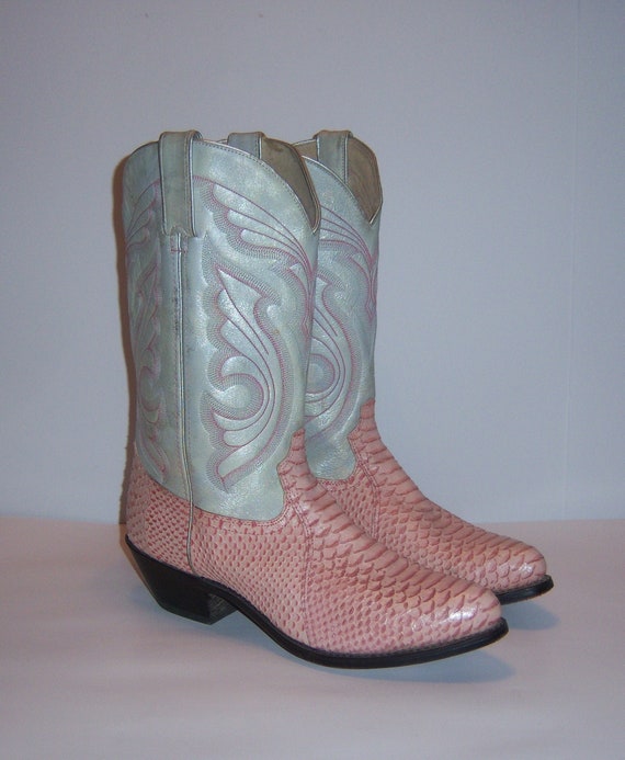 pink snakeskin cowboy boots