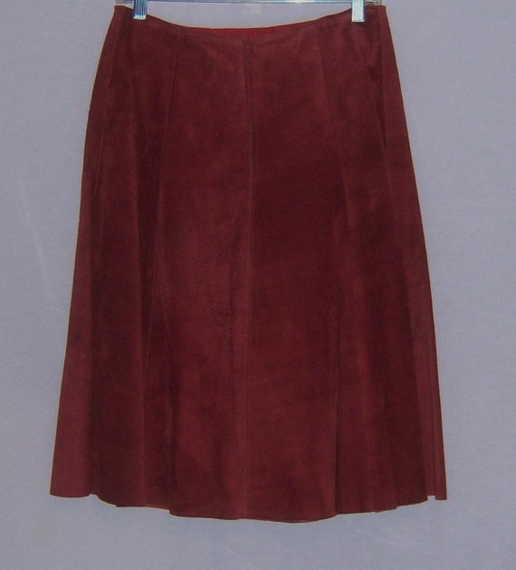 Vintage Anne Klein Copper Suede Leather Full Midi… - image 3