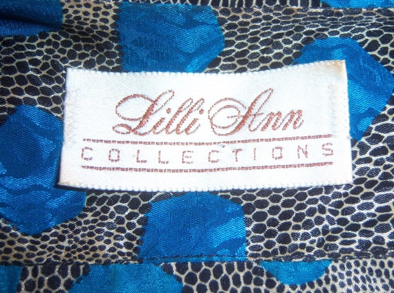 Vintage Lilli Ann Collection Black Blue Leopard A… - image 4