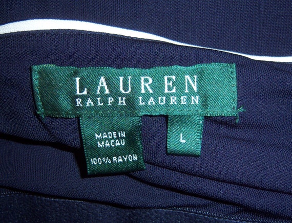 Vintage Lauren Ralph Lauren Navy Blue White Stret… - image 4