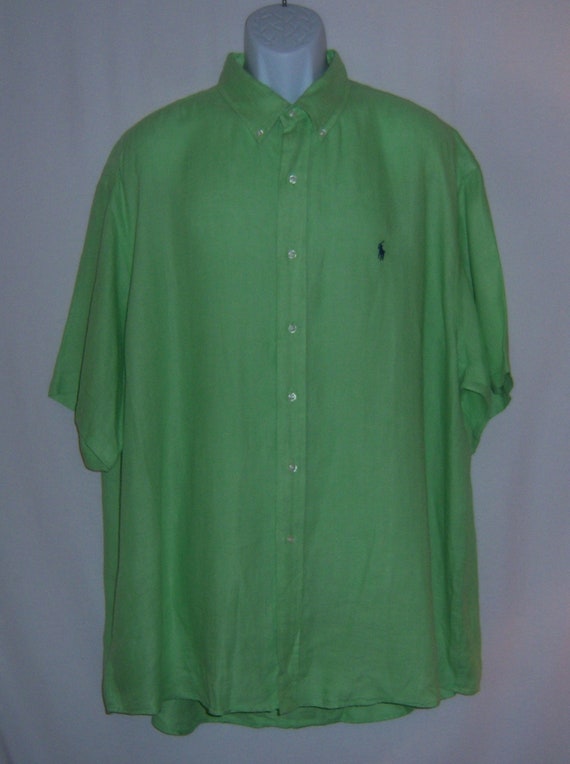 Vintage Polo Ralph Lauren Lime Green Linen Blake … - image 2