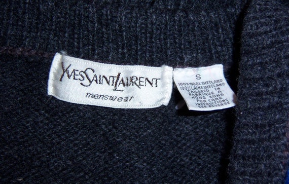Vintage Yves Saint Laurent Menswear Dark Grey Grey Royal Blue 