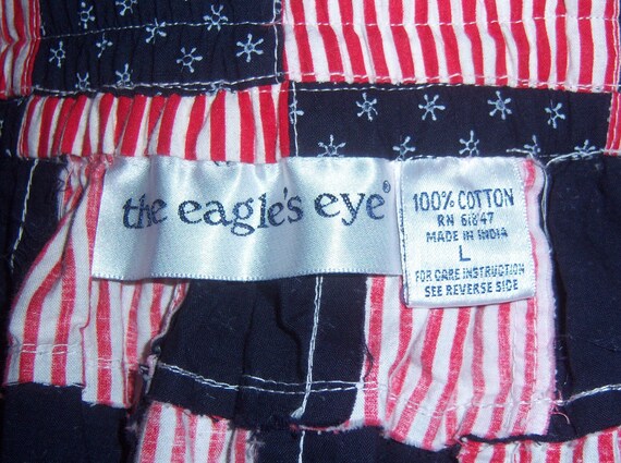 Vintage Eagle's Eye Navy Blue Red White Patchwork… - image 4