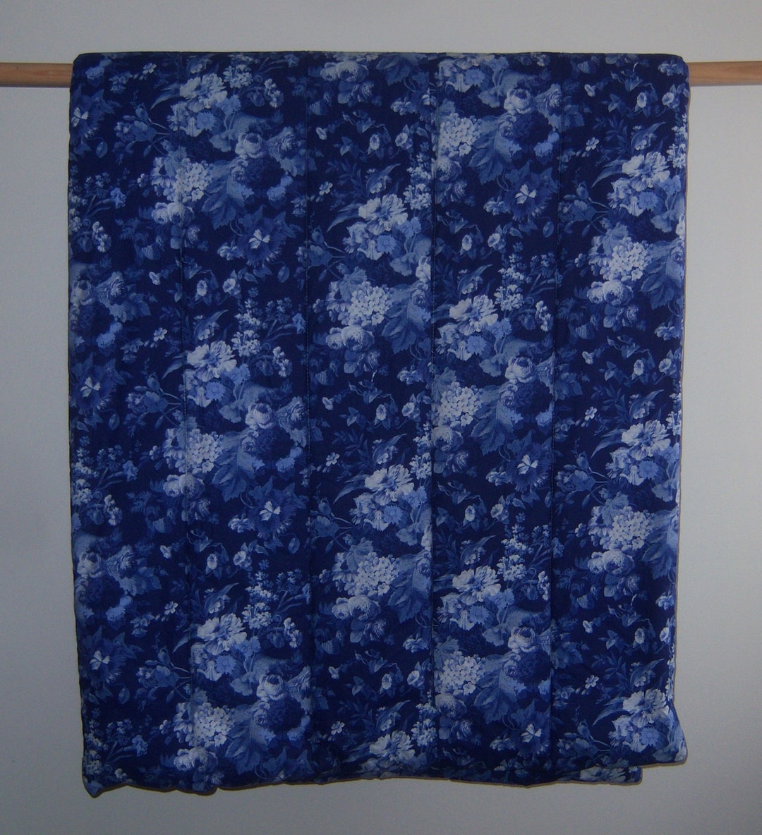 Vintage Polo Ralph Lauren Blue Isadora Flowers Print Cotton Print King