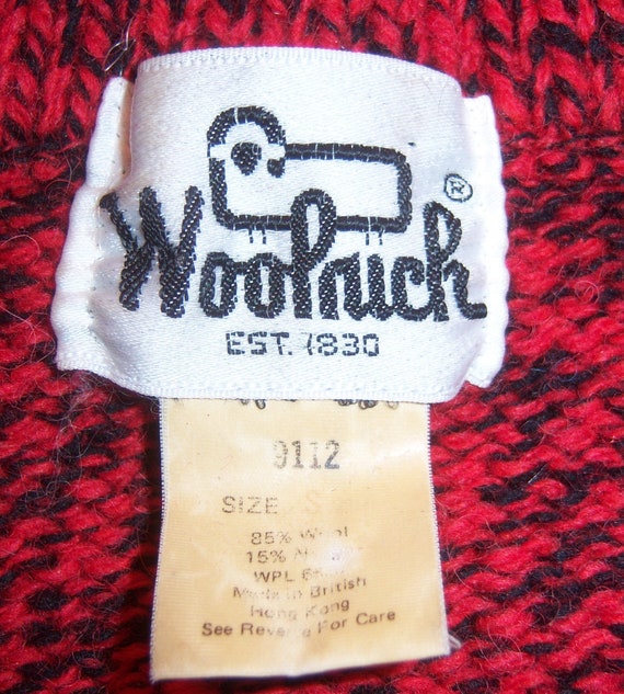 Vintage Woolrich Red Black Ragg Wool Womens Sweat… - image 4