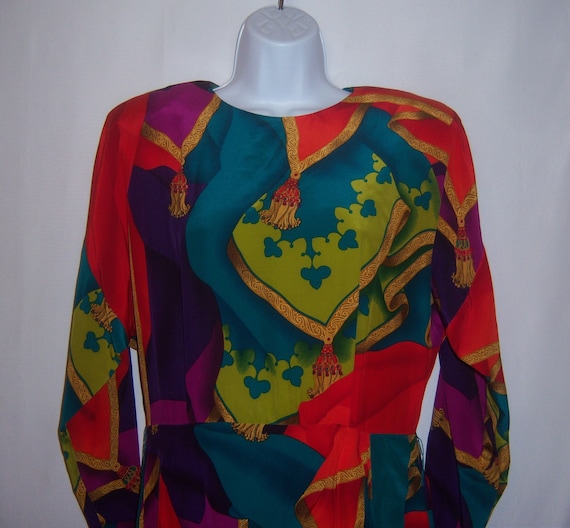 Vintage Linda Allard for Ellen Tracy Red Lime Pink Turquoise Royal Baroque' Print Silk Dress 10 12 Medium M Gift - Etsy Vintage Linda Allard for Ellen Tracy Red Lime Pink Turquoise Royal Baroque' Print Silk Dress 10 12 Medium M Gift - Etsy