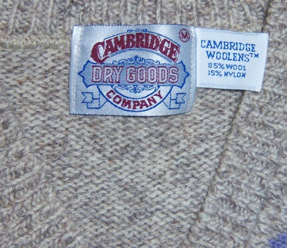 Vintage Cambridge Dry Goods Oatmeal Taupe Purple … - image 4