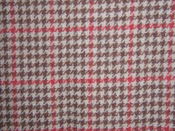 Vintage L.L. Bean Brown Tan Houndstooth Tweed Woo… - image 4