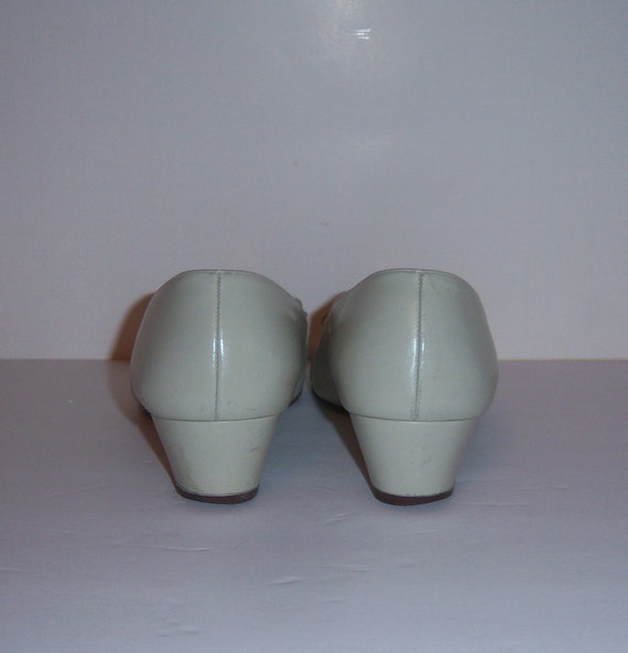 Vintage Salvatore Ferragamo Dove Grey Gray Leathe… - image 4