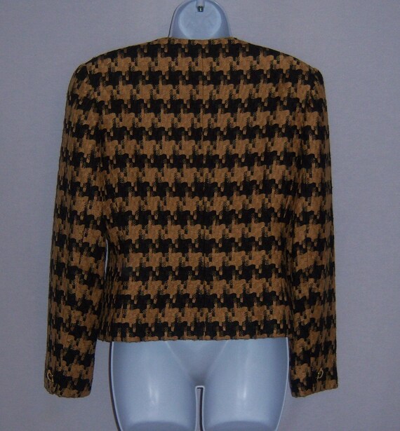 Vintage Doncaster Black Gold Large Houndstooth Pa… - image 3