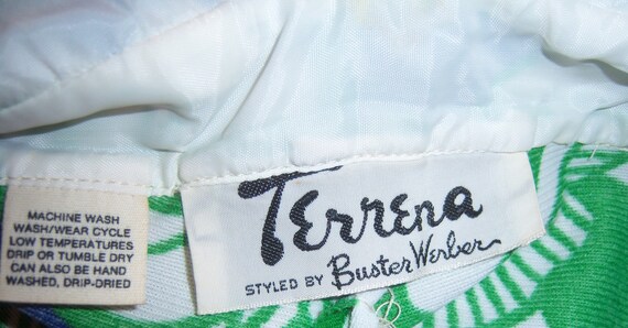 Vintage Terrena by Buster Werber Blue Green Flora… - image 4