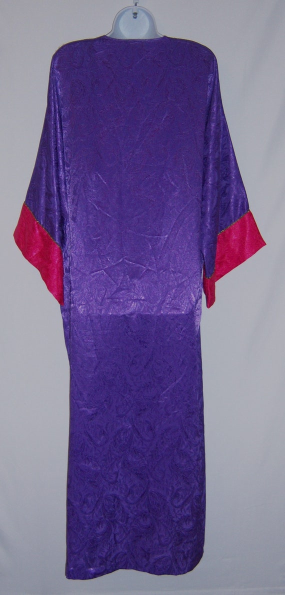 Vintage Mary McFadden Purple Hot Pink Paisley Dam… - image 3