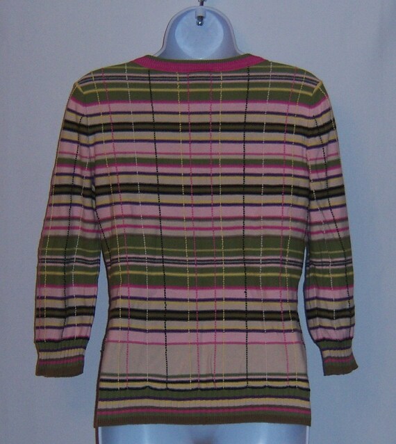 Vintage Harold's Green Pink Brown Plaid Striped C… - image 3