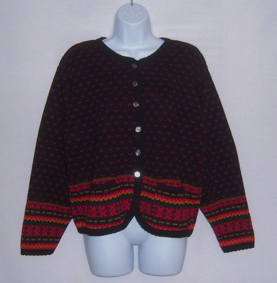 Vintage Tally Ho Black Red Mustard Green Nordic S… - image 2