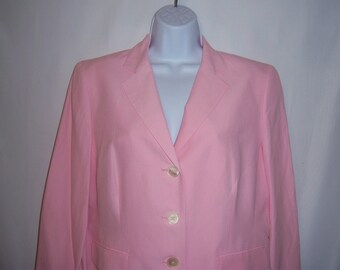 Vintage Lauren Ralph Lauren Pink Suit Jacket Blazer 14P Petite Petites Deadstock NWT NOS Polo